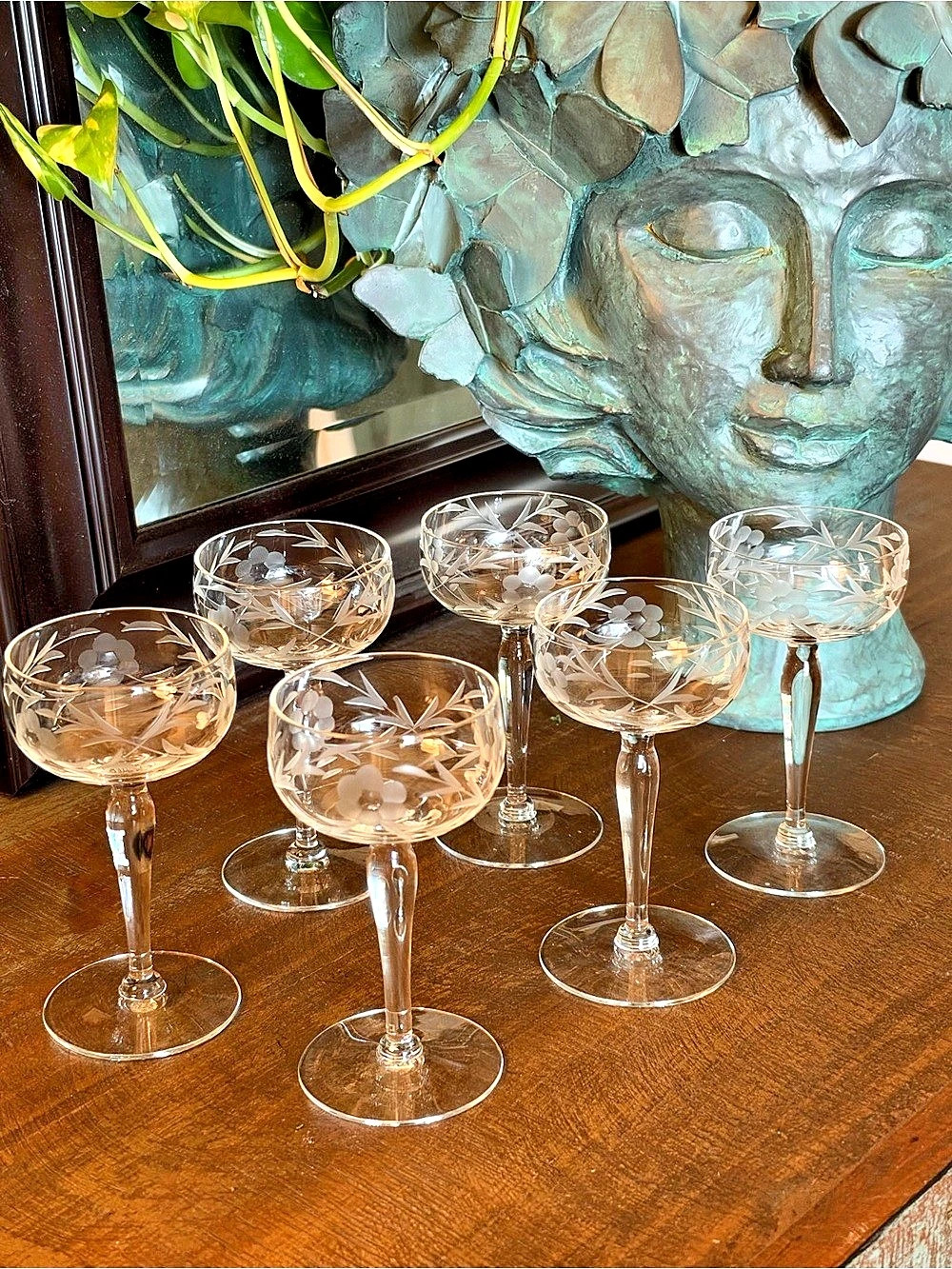 Vintage Princess House Heritage Crystal Cordial Glasses Set of 6